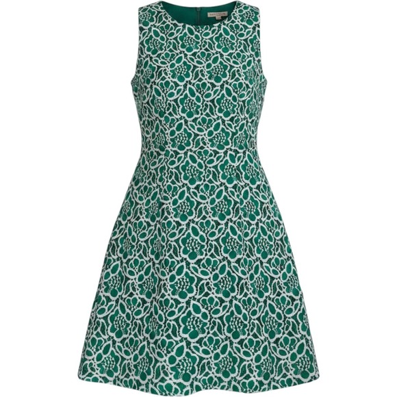 eva mendes for New York & Company Dresses & Skirts - Eva Mendes New York & Company Green White Floral Lace Fit and Flare Dress 6